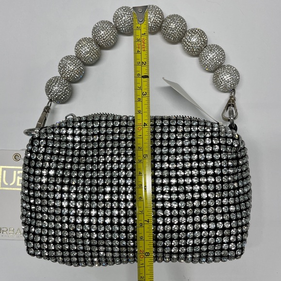Urban Expressions Rhinestone Embellished Silver Bag NWT - Picture 7 of 13